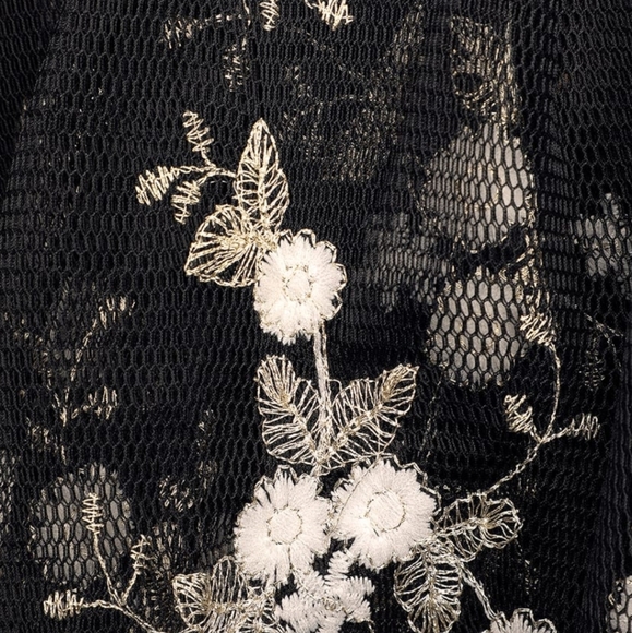 How Sweet Black Embroidered Strapless Tiered High- - Picture 3 of 4